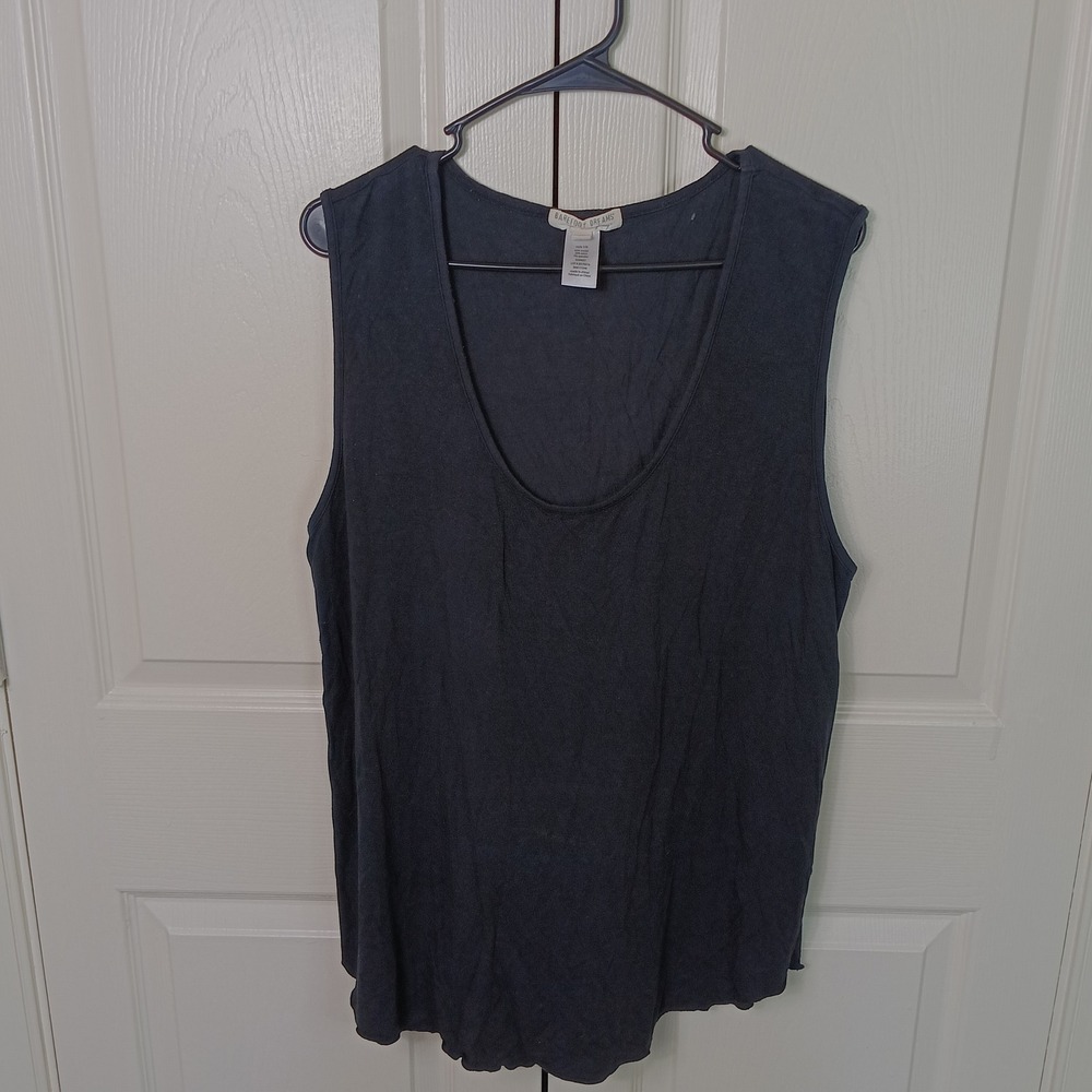 Barefoot Dreams Tank Top Womens 1X Gray Good Scoop Neck Modal Blend Sleeveless